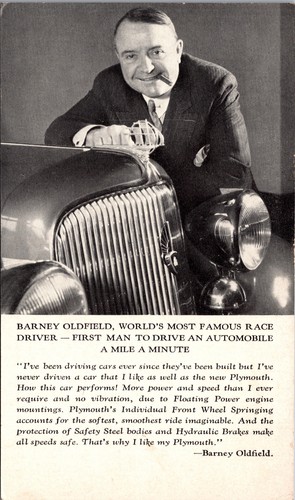 Barney oldfield plymouth promo - barney,